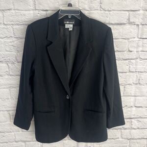 Sag Harbor Women’s 100% Wool Lined Dark Academia Career Classic Blazer Size 12